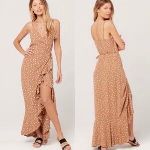 Polka Dot Wrap Maxi Dress